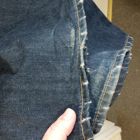 True Religion World Tour Vintage Straight Jean Pant Distressed Destroyed Size 38 - Picture 14 of 17